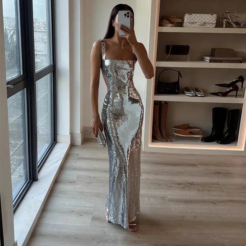 IRIS Maxi jurk | Silver - Verova