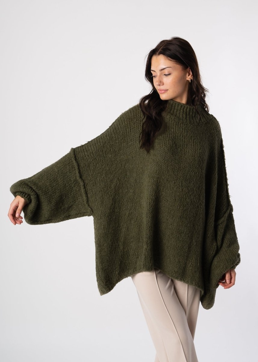 Jade - Oversized trui met naadstrepen - Verova