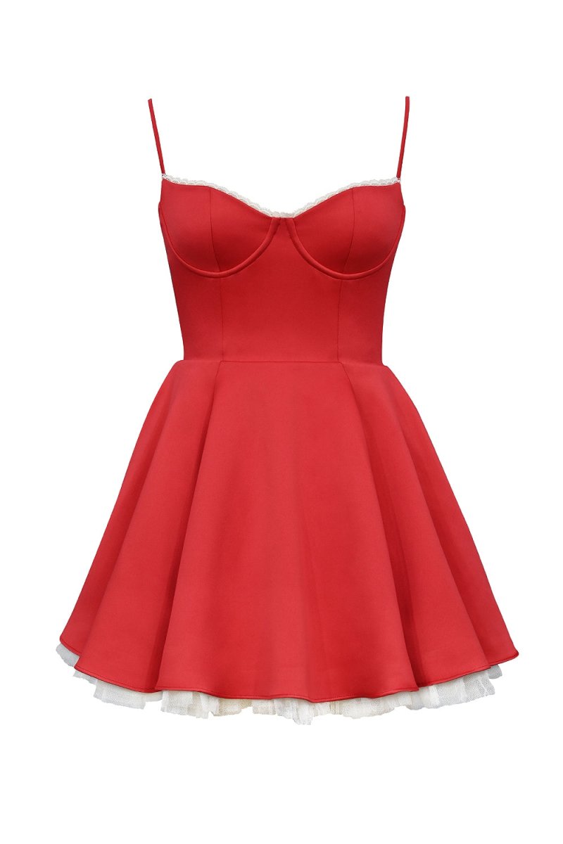 Melissa mini jurk - Rood - Verova