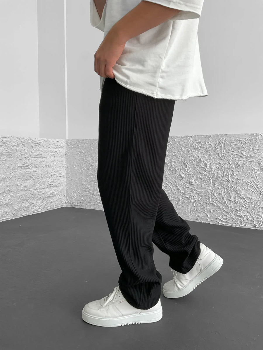 Ribbed Tube Leg Trousers - Verova