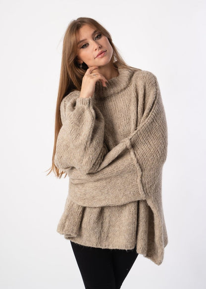 Selina - Oversized trui met naadstrepen - Verova