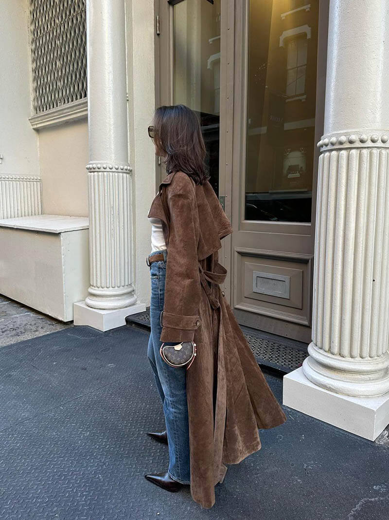 Solana | Suede Trench Coat - Verova