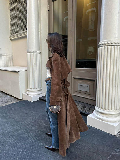 Solana | Suede Trench Coat - Verova